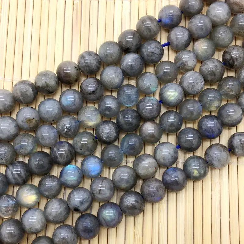 Beadztalk натуральный камень лабрадорит Круглые Гладкие бусины сплошного синего