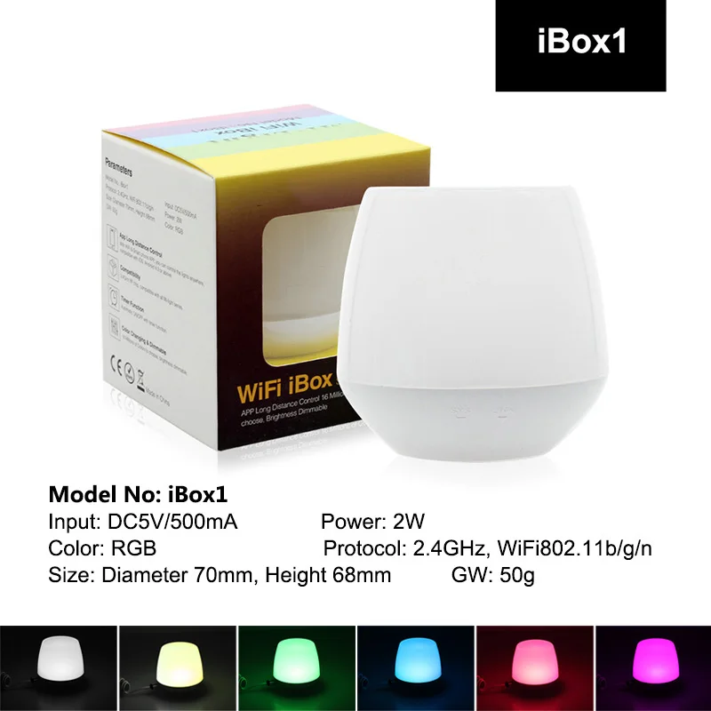 iBox 1 Умный светодиодный светильник RGB+ белый+ теплый белый сменный и Диммируемый 2,4G Wifi Пульт дистанционного управления умный светодиодный светильник E27 GU10 MR16 Светодиодный светильник - Испускаемый цвет: iBox 1