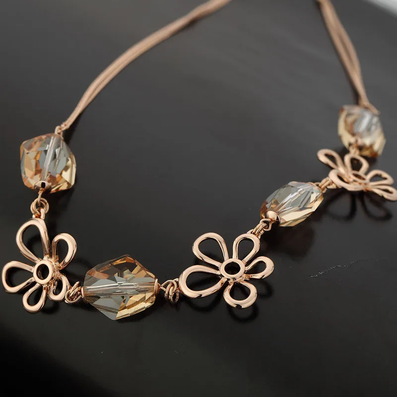 Ожерелье с кристаллами Neoglory элегантное романтическое ожерелье цвета