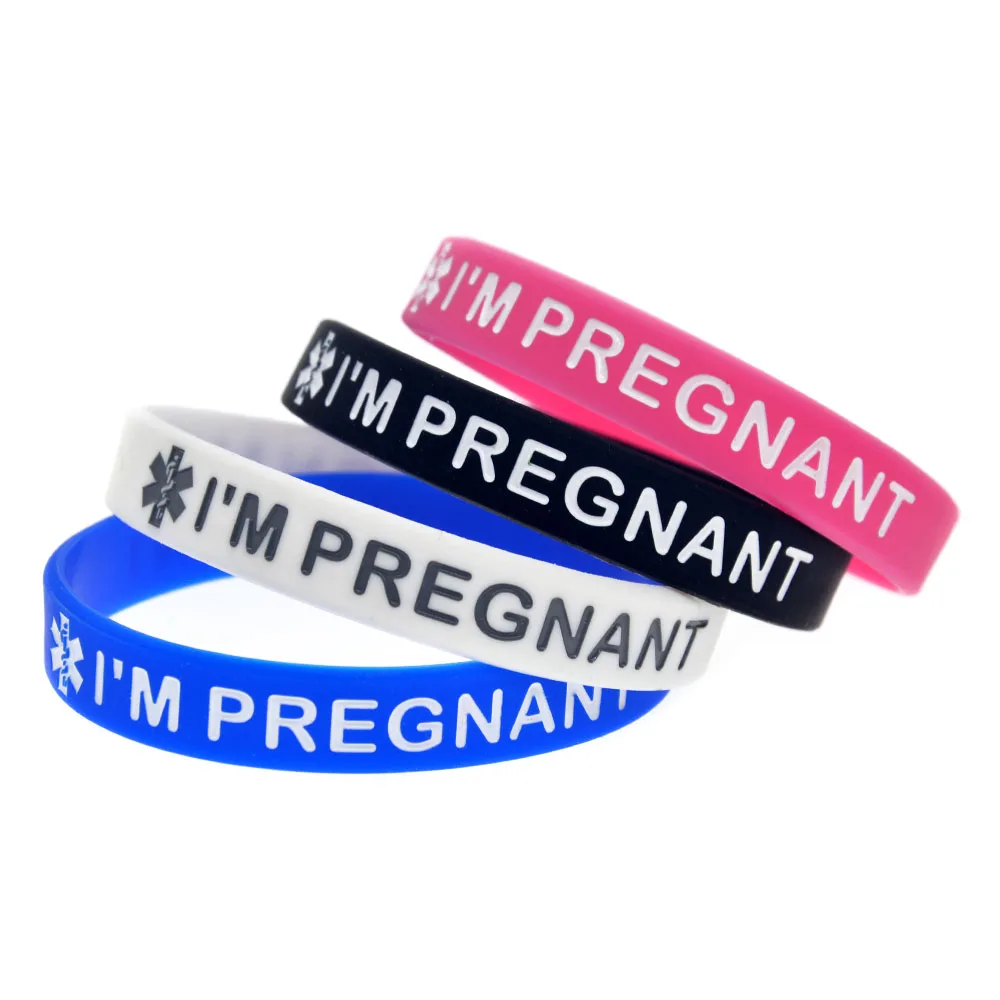 1 шт. оповещения я беременных Wristband Силикона заполненный чернилами Цвет 4 цвета