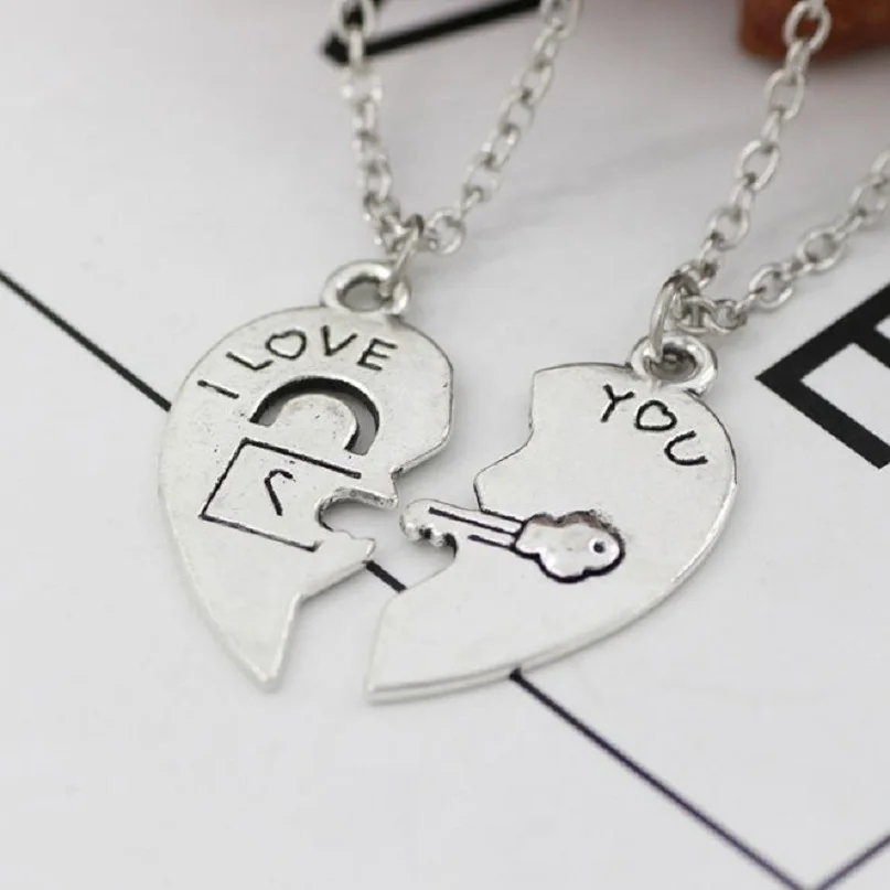 Изысканные модные идеи ожерелье с замком в форме сердца надписью I love you на