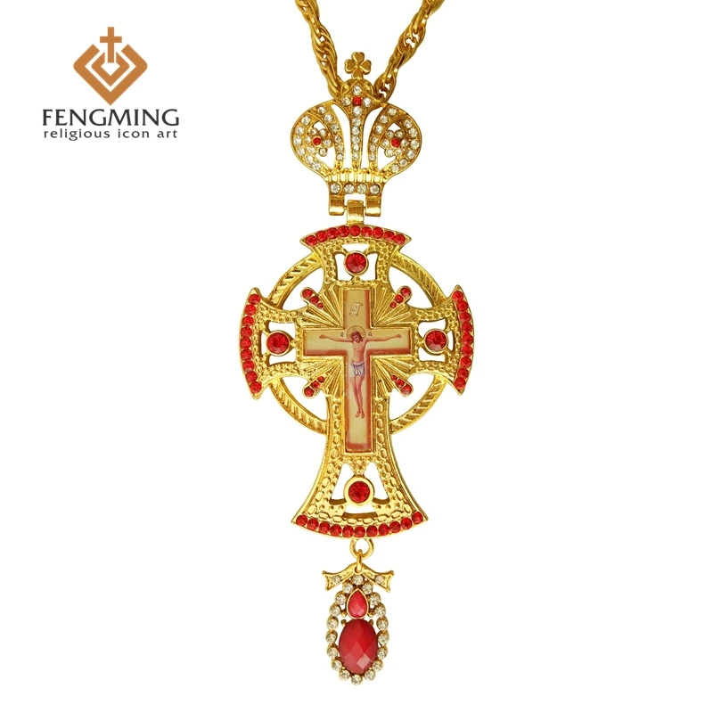 2017 православный греческий пастор Крест Иисуса подвески кресты Позолоченные