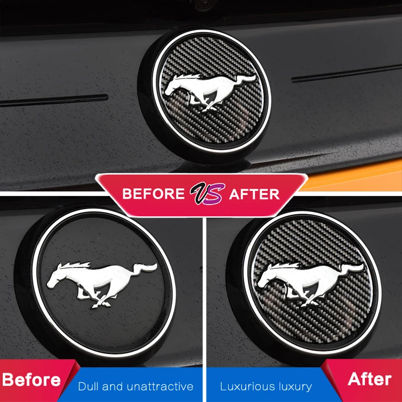 Задний Автомобильный знак из углеродного волокна 3D наклейка Эмблема для Ford Mustang