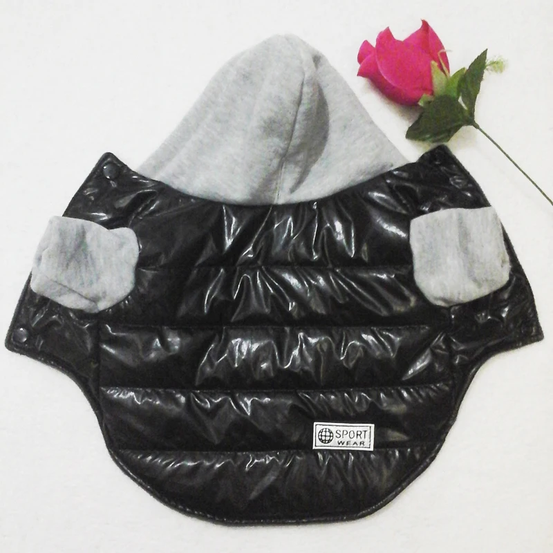 Зимние куртки для собак 5 цветов уплотненная теплая щенков одежда с капюшоном