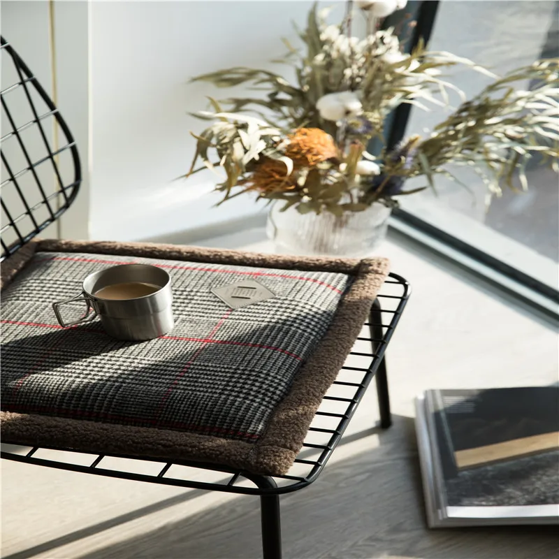 1Pcs Seat Cushion Anti-Decubitus Chair Pad 40X40cm Size Christmas Decorations For Home Houndstooth Wool Fabric | Дом и сад