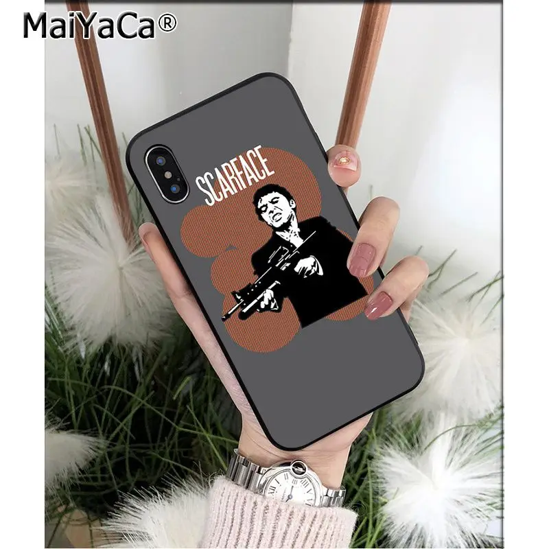 Мягкий силиконовый чехол MaiYaCa scarface из ТПУ для iPhone X XS MAX 6 6S 7 7plus 8 8Plus 5 5S