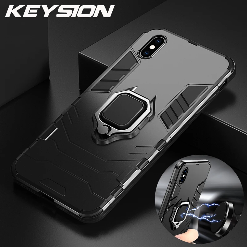 Чехол KEYSION для телефона iPhone Xs Max Xr X 7 8 6S 6 Plus держатель с кольцом на палец