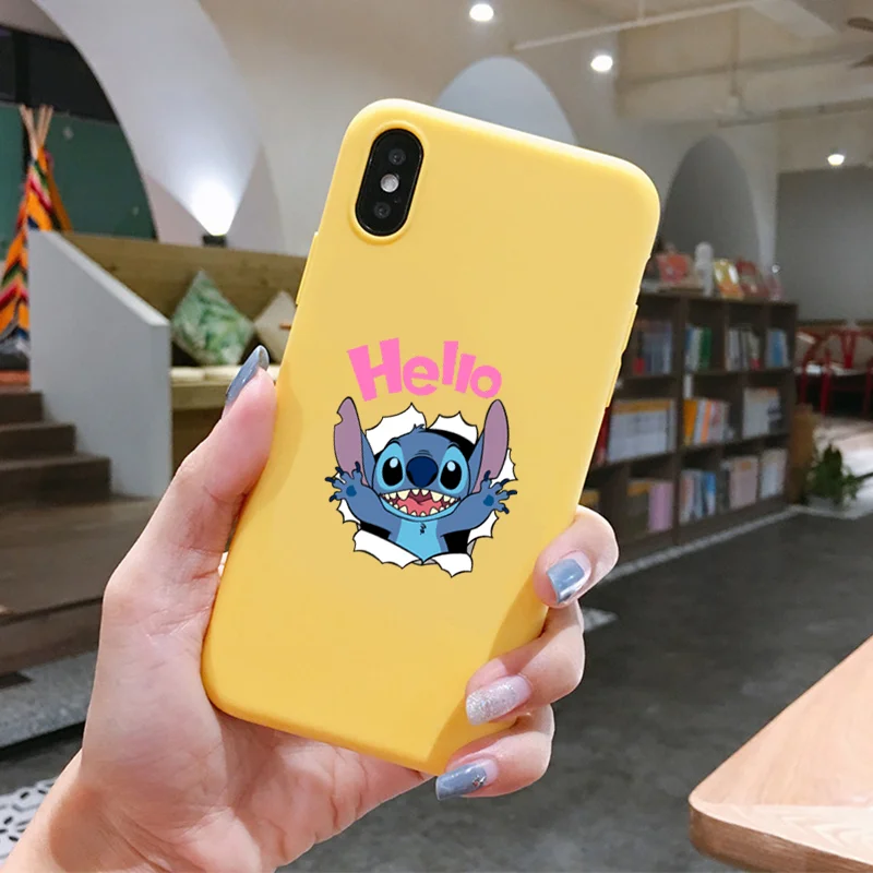 Силиконовый мягкий чехол для телефона Disneys Stitch для Apple IPhone X XR XS MAX 7 8 7 plus 6 6 S Plus 5 5S SE задняя крышка