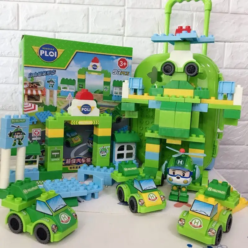 Хит, Robocar Poli, Корея, детские игрушки, робот, тележка, коробка, игрушка, большие частицы, игра, дом, сцена, аниме, фигурки, игрушки для детей - Цвет: Зеленый