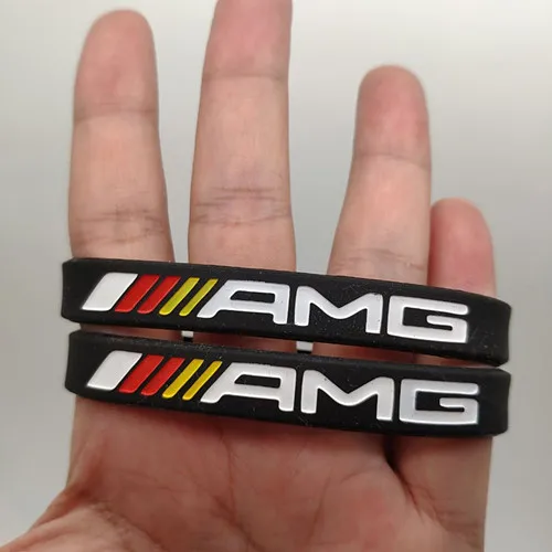 2 шт., силиконовый браслет AMG для мужчин и женщин, резиновый браслет на запястье, браслет для Mercedes Benz Club Fans, повязка на руку, Pulsera Pulseira - Окраска металла: 13