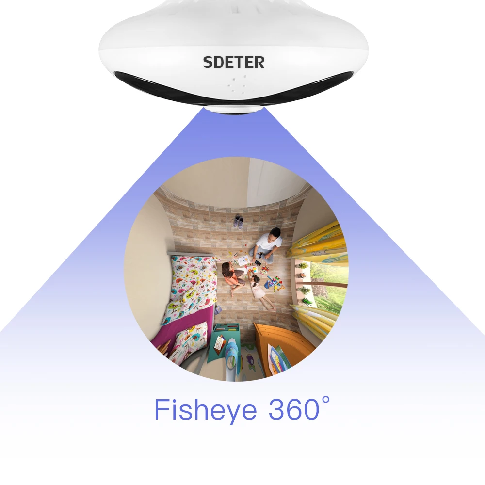 SDETER 1080P 960P беспроводная Wifi ip-камера 360 градусов рыбий глаз панорамная CCTV камера безопасности инфракрасное Обнаружение движения P2P камера