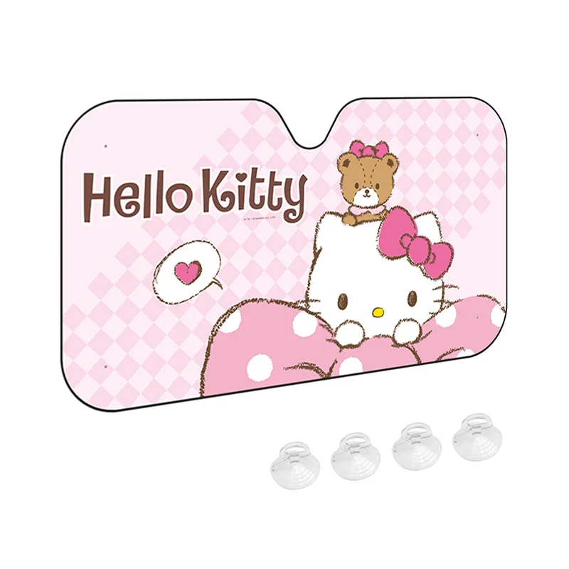 Милый солнцезащитный Зонт с изображением Hello Kitty для лобового стекла автомобиля