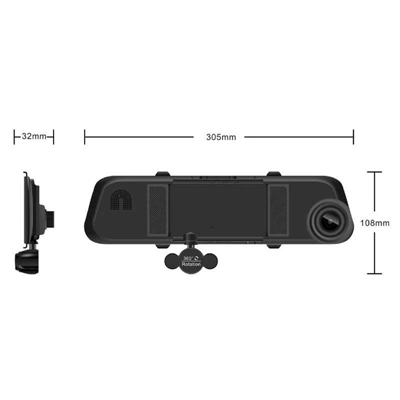 Автомобильный видеорегистратор 4 0 Full HD 1080P 3 камеры заднего вида DashCam