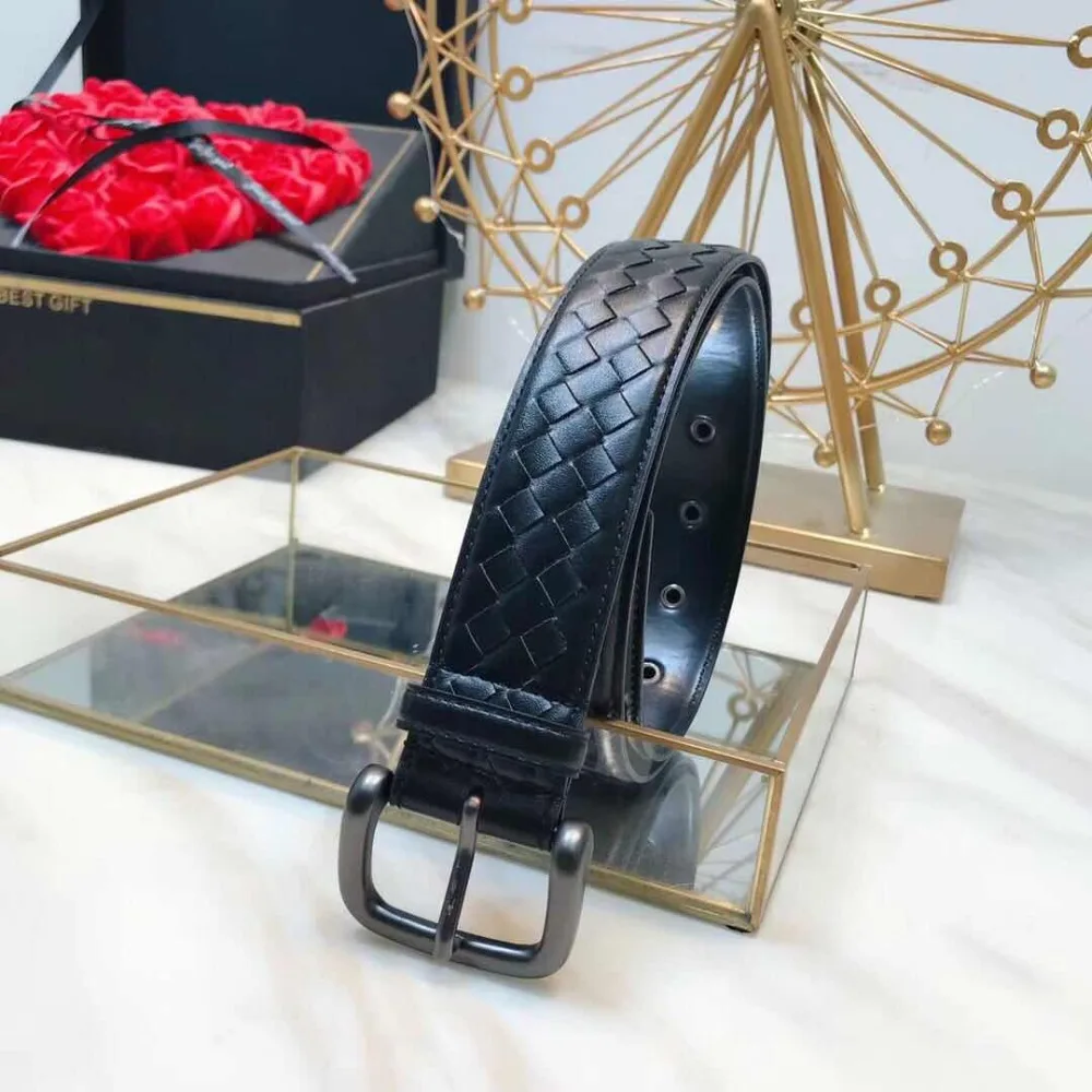 Kaisiludi young imported calf braid men's belt sand-grinding needle buckle couple's universal and women's belts | Аксессуары