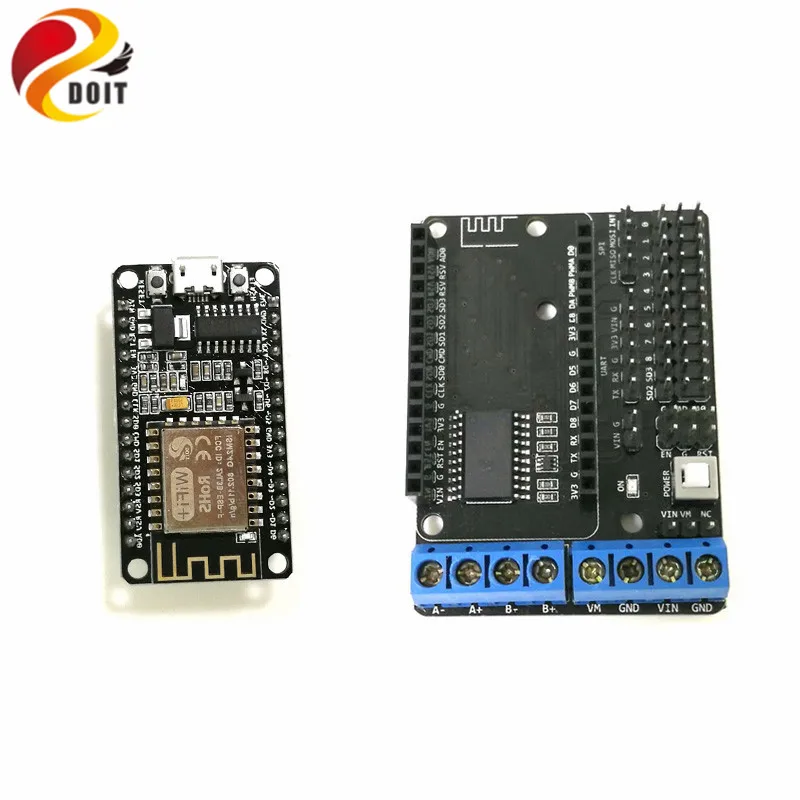 Макетная плата NodeMCU ESP8266 5 шт. + щит для привода мотора Комплект сделай сам