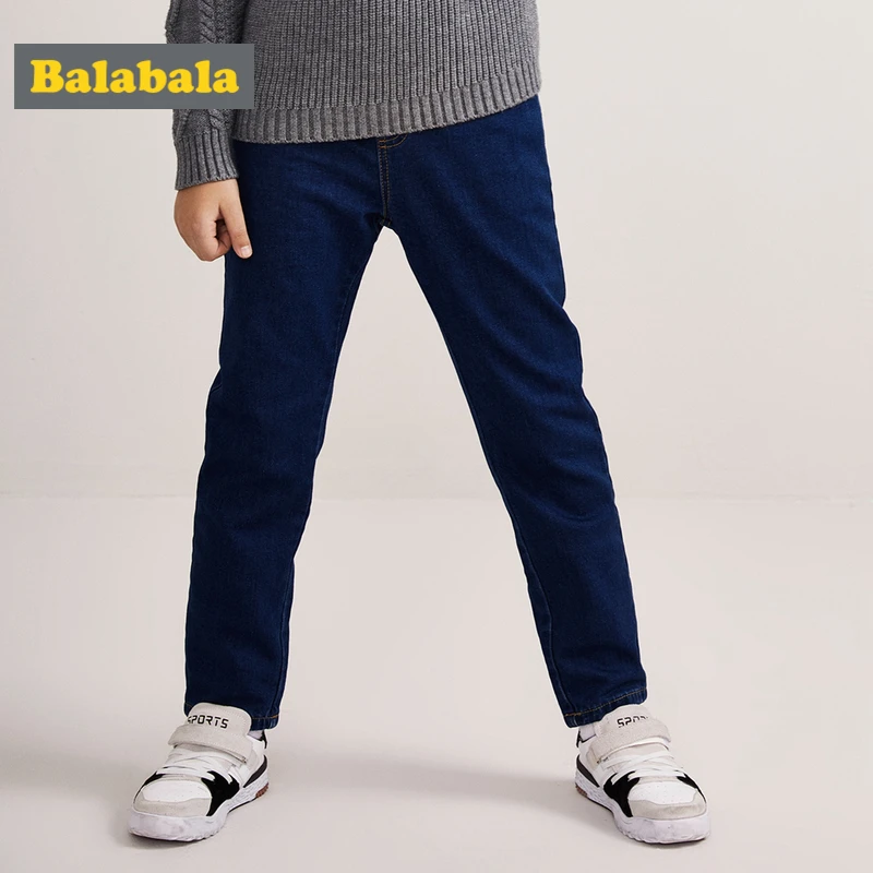 Balabala/джинсы на флисовой подкладке для мальчиков Узкие хлопковые джинсы