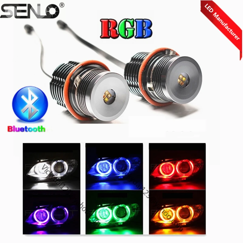

2019 Fantastic LED Halo Rings Angel Eyes Bluetooth RGB LED Lighting System Suitable For BM W E39 With Color Changing Angel Eyes