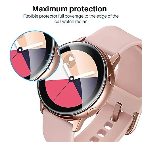 2pcs Ultra-thin Protective Film for Samsung Watch Active 2 40mm 44mm Soft 3D Round Edge Screen Protector Cover Band
