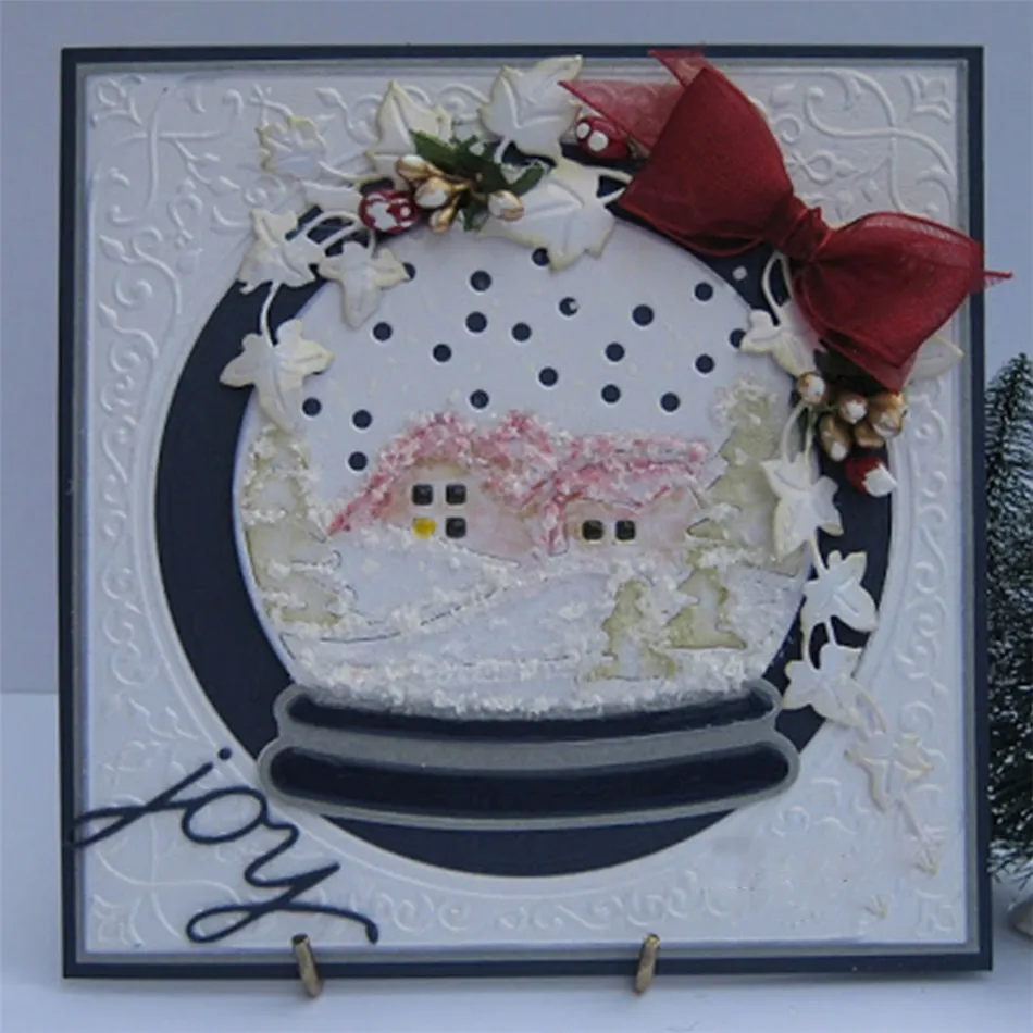 Diyarts Snowglobe Сцена металла резки штампы изготовление скрапбукинга альбом штамп для теснения с вырезами трафарет украшения