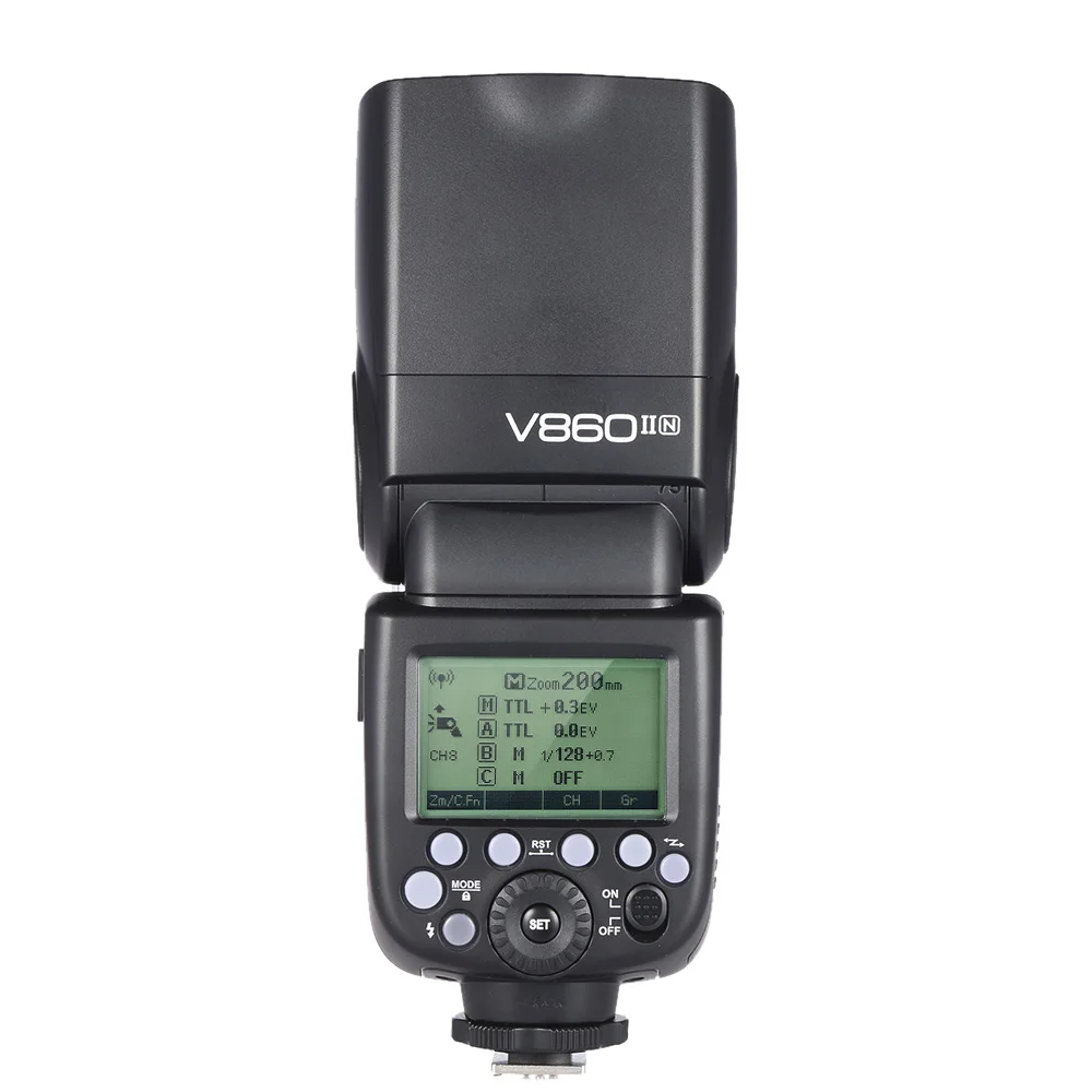 Вссветильник Godox V860II N i TTL 1/8000S HSS Master Slave GN60 2 4G Беспроводная литий ионная батарея