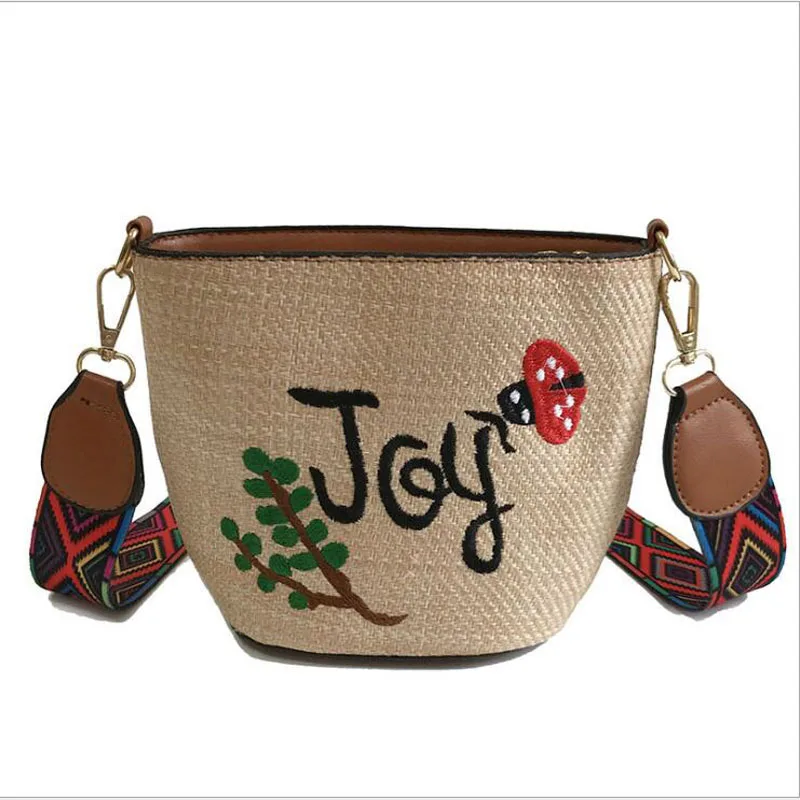 Новая мода тканые сумки на плечо соломы лето Для женщин ткань Crossbody Beach