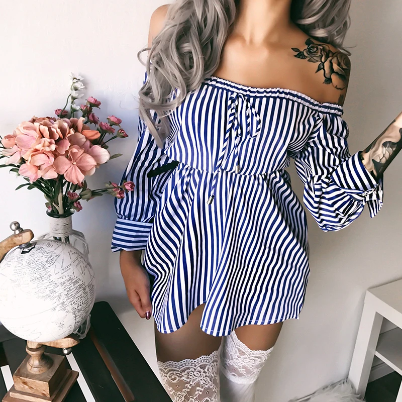 Новые женские пикантные с открытыми плечами длинным рукавом Slash средства ухода