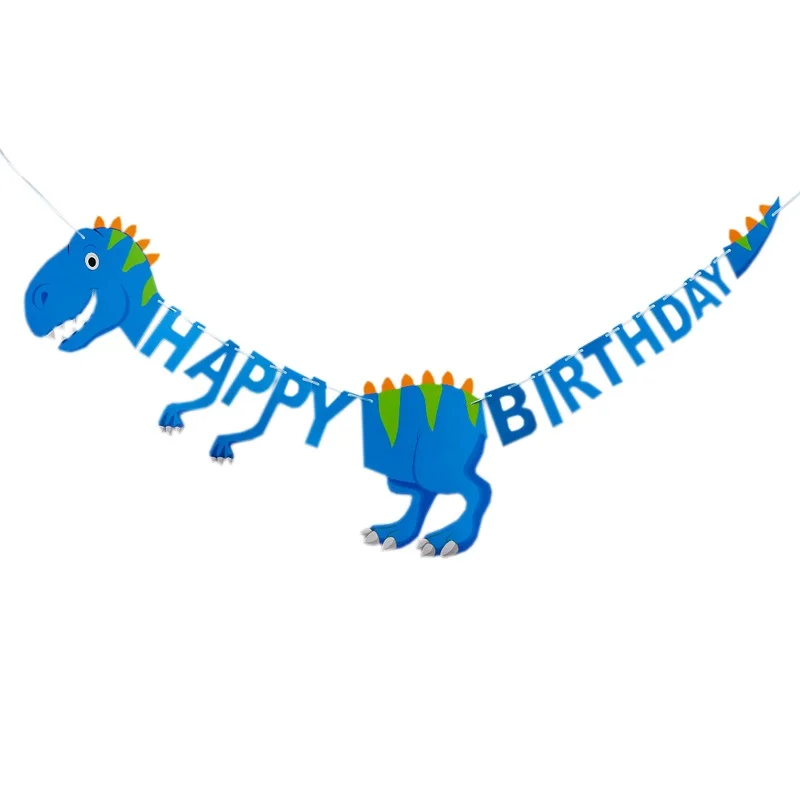 1pc Dinosaur Banner Набор одноразовой посуды с динозавром, бумажные тарелки, салфетки для стаканчиков, скатерть для детского дня рождения, свадьбы, вечеринки - Цвет: 1pc Dinosaur Banner