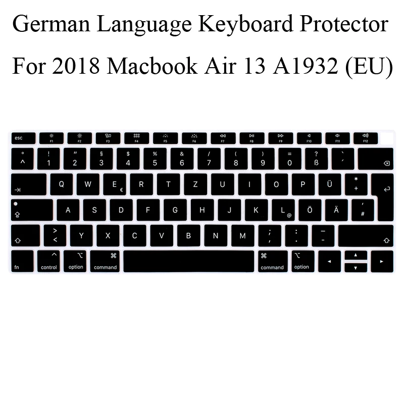 Немецкая Защита клавиатуры для 2018 нового Macbook Air 13 A1932 ЕС раскладка Чехол MabookAir 3