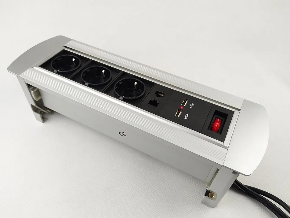 Евророзетка/3 битная настольная розетка/скрытое Ручное Вращение/Мультимедийная