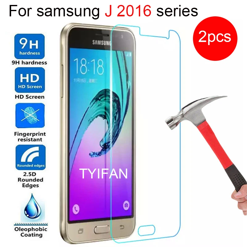 2 шт. закаленное стекло для Samsung J1 J3 J5 J7 2016 защитное защитная пленка на экран Galaxy J 1 3