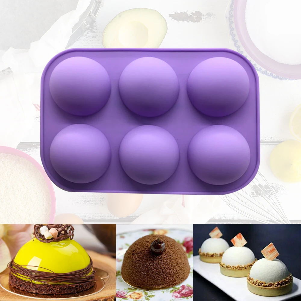 

Half Sphere Silicone Soap Molds Bakeware Cake Decorating Tools Pudding Jelly Chocolate Fondant Mould Ball Shape Biscuit Tool