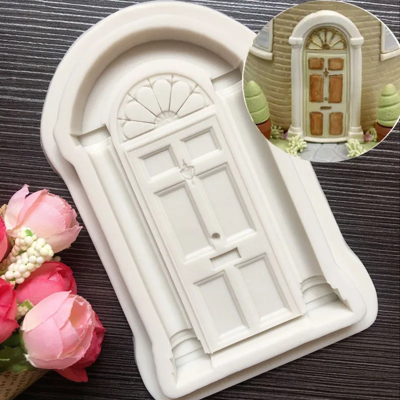 New Retro Door Cake Silicone Mold Fondant Decoration Christmas Border Dough Chocolate Mol | Дом и сад