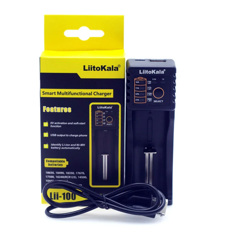 Liitokala Lii-100 1 2 В 3 7 AA 18650 18350 26650 14500 21700 литиевая батарея зарядное устройство NiMH HE2 2500