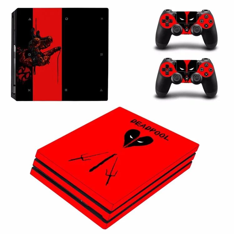 Дэдпул дизайн виниловая кожа Наклейка протектор для sony Playstation 4 Pro консоль+ 2 шт контроллер кожи Наклейка Обложка для PS4 Pro