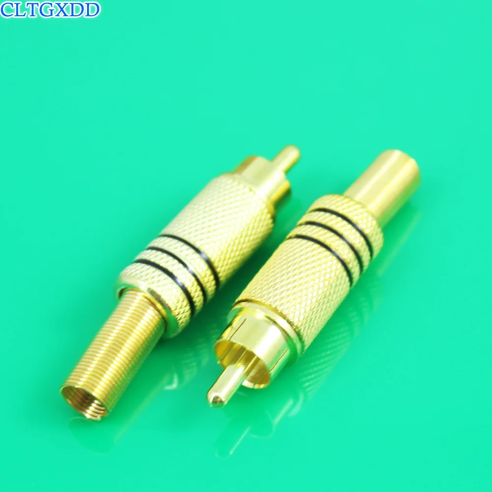 Cltgxdd 1 шт. позолоченный RCA разъем штекер Женский AV вилки для ПК аудио видео черный