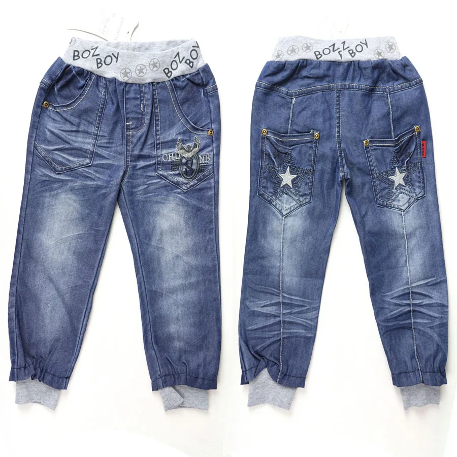 Джинсы для мальчиков-подростков детские джинсовые Капри брюки с вышивкой и