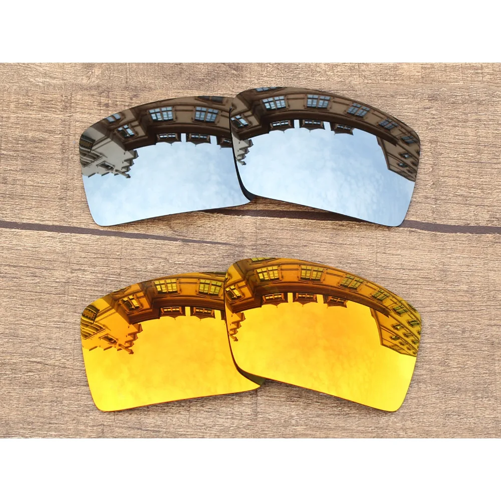 

2 пары хромированных зеркальных и рубиновых поляризованных сменных линз Vonxyz для оправы Oakley eyeпатч 2