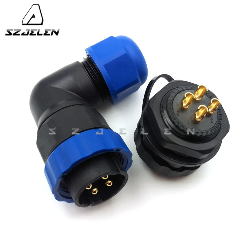 Фонарь водонепроницаемый разъем 4 контактный штекер и гнездо IP67 для