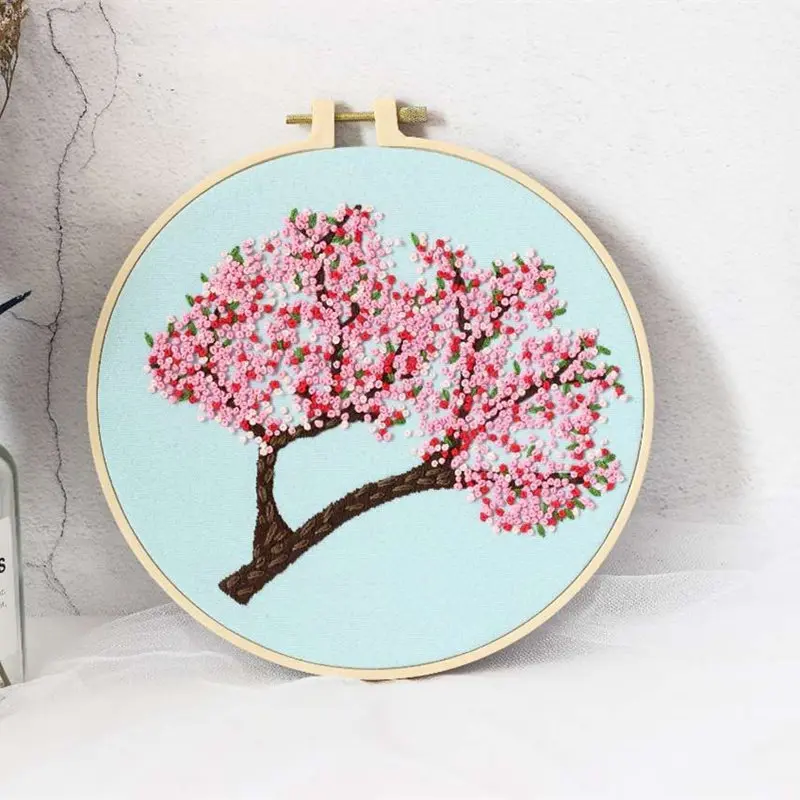 Новый DIY цветок дерева вышивка Наборы ручной рукоделие наборы для вышивки