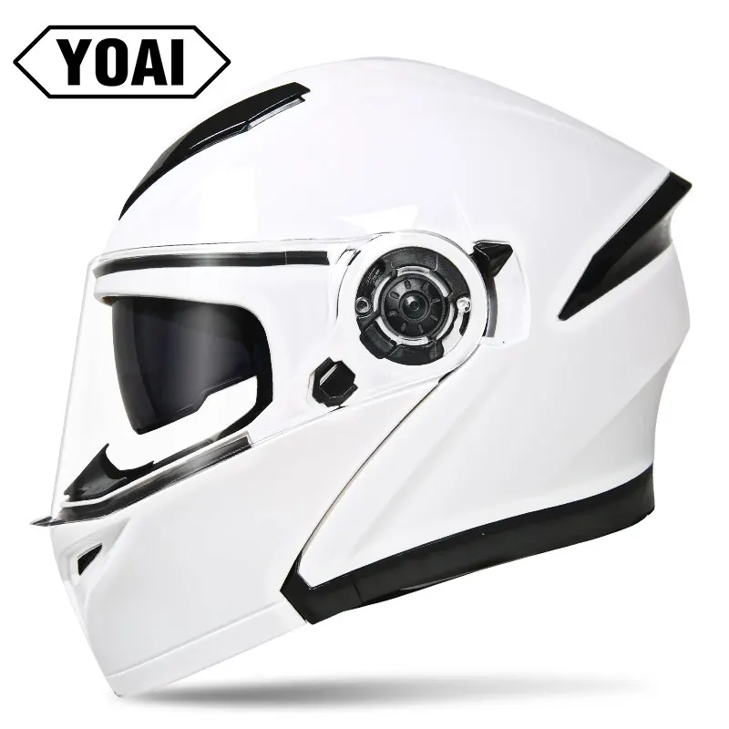 YOAI Moto rcycle шлем двойной vsior полное лицо moto шлемы Filp Up Casco Racing Capacete с внутренним