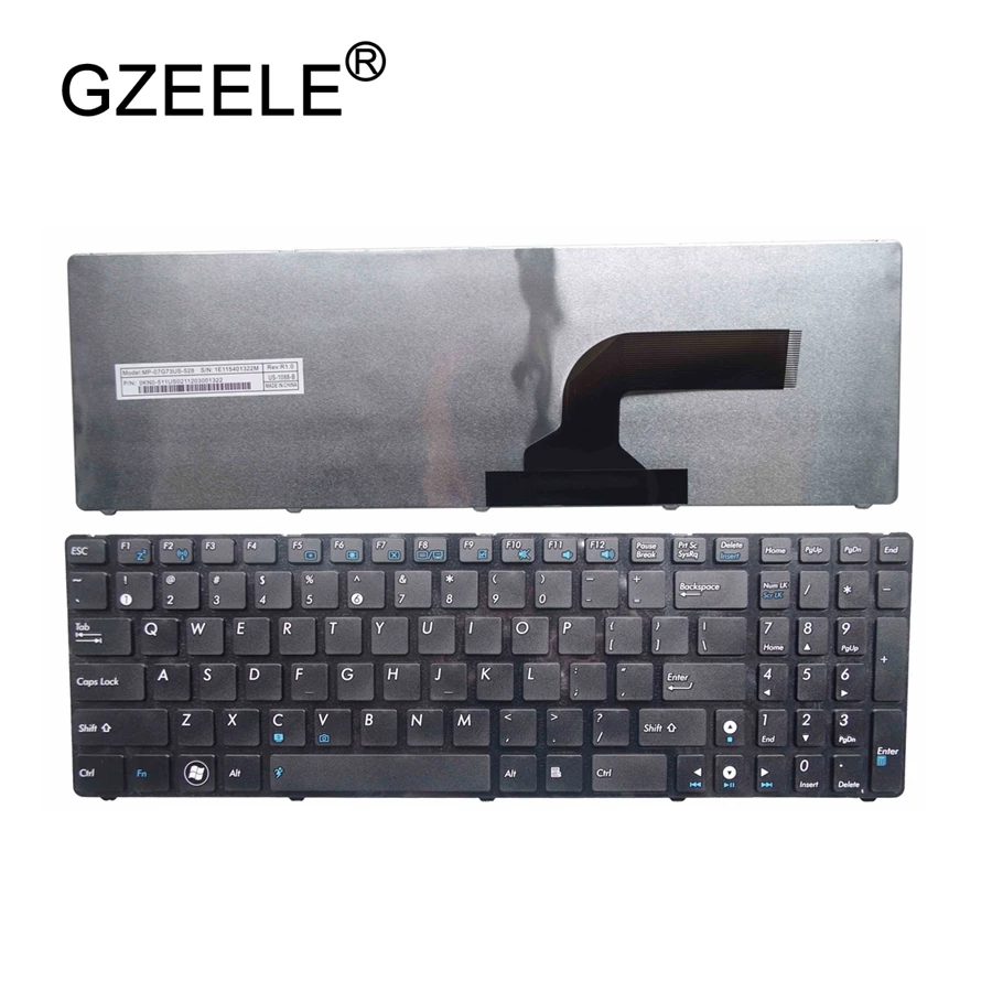 

GZEELE US FOR ASUS G72 X53 X54H k53 A53 A52J K52N G51V G53 N53T X55VD N73S N73J P53S X75V B53J UL50 English laptop keyboard