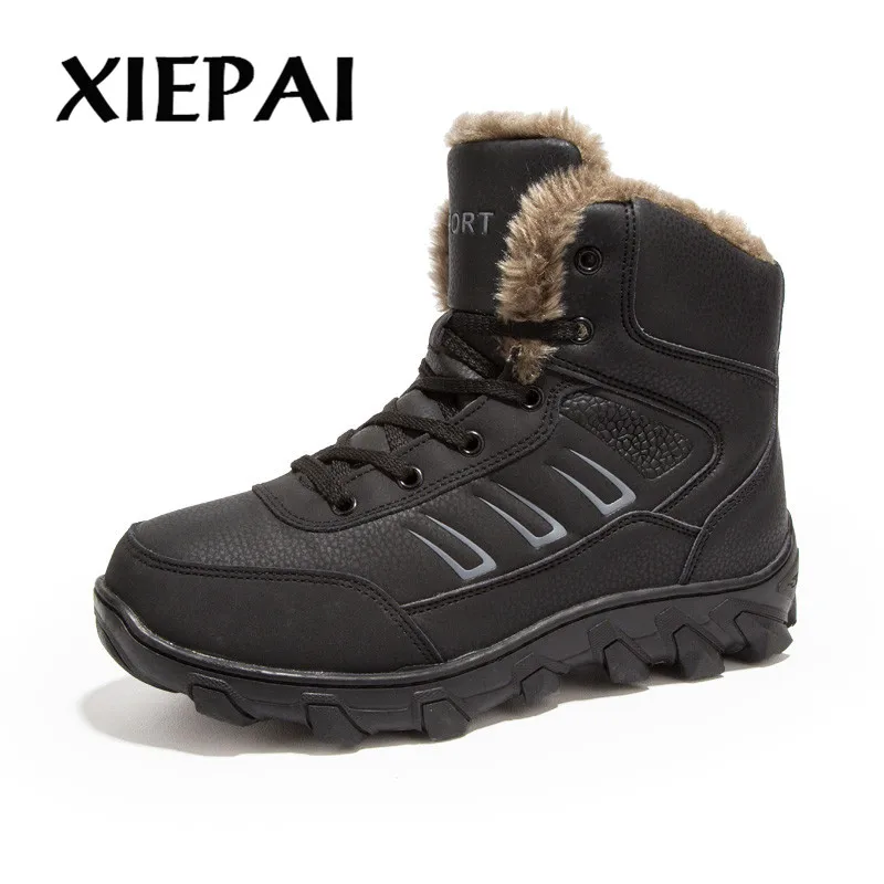 Brand Winter Fur Supper Warm Snow Boots For Men Adult Male Shoes Non Slip Rubber Casual Work Safety Ankle | Обувь