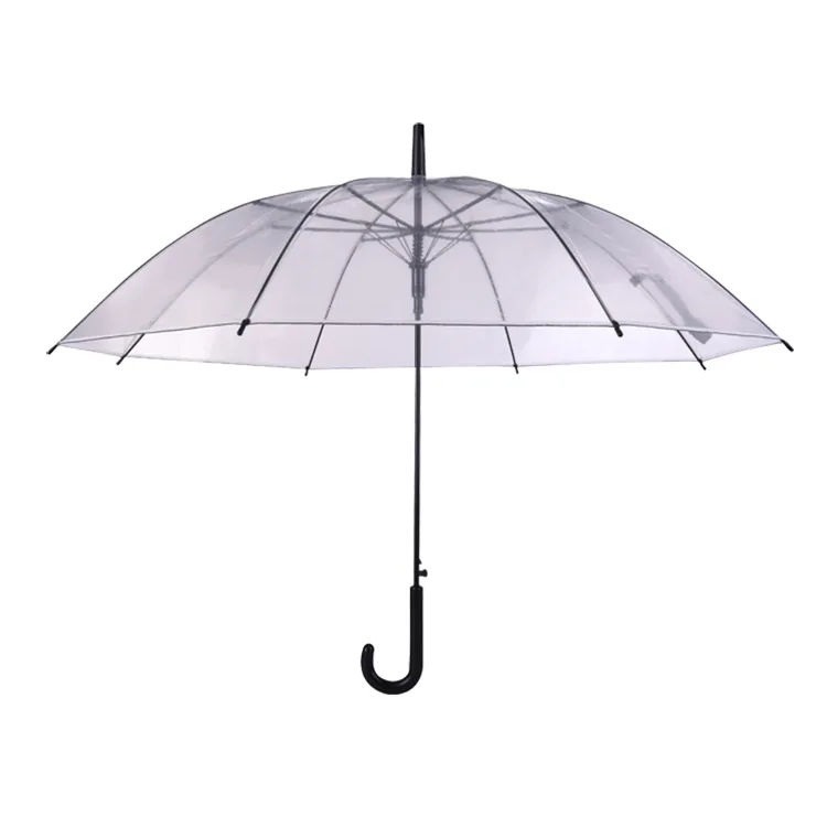 

Women Kids Parasol Rain Umbrella Semi-automatic Female Umbrellas Transparent Long-handle Rain Umbrella Ultra Light