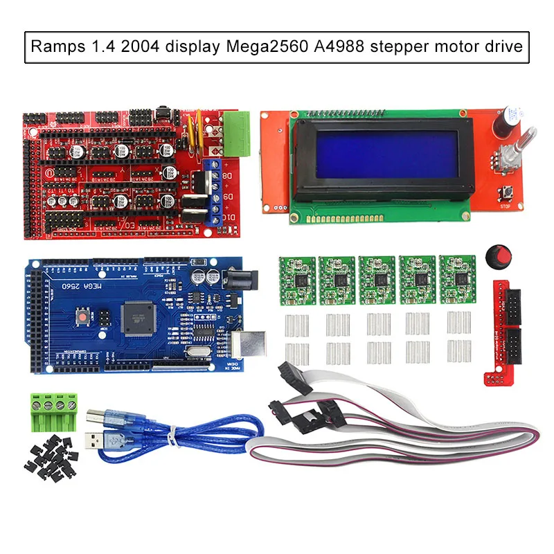 НОВЫЕ комплекты для 3D-принтеров Ramps 1 4 Mega 2560 2004 ЖК-экран A4988 | Компьютеры и офис