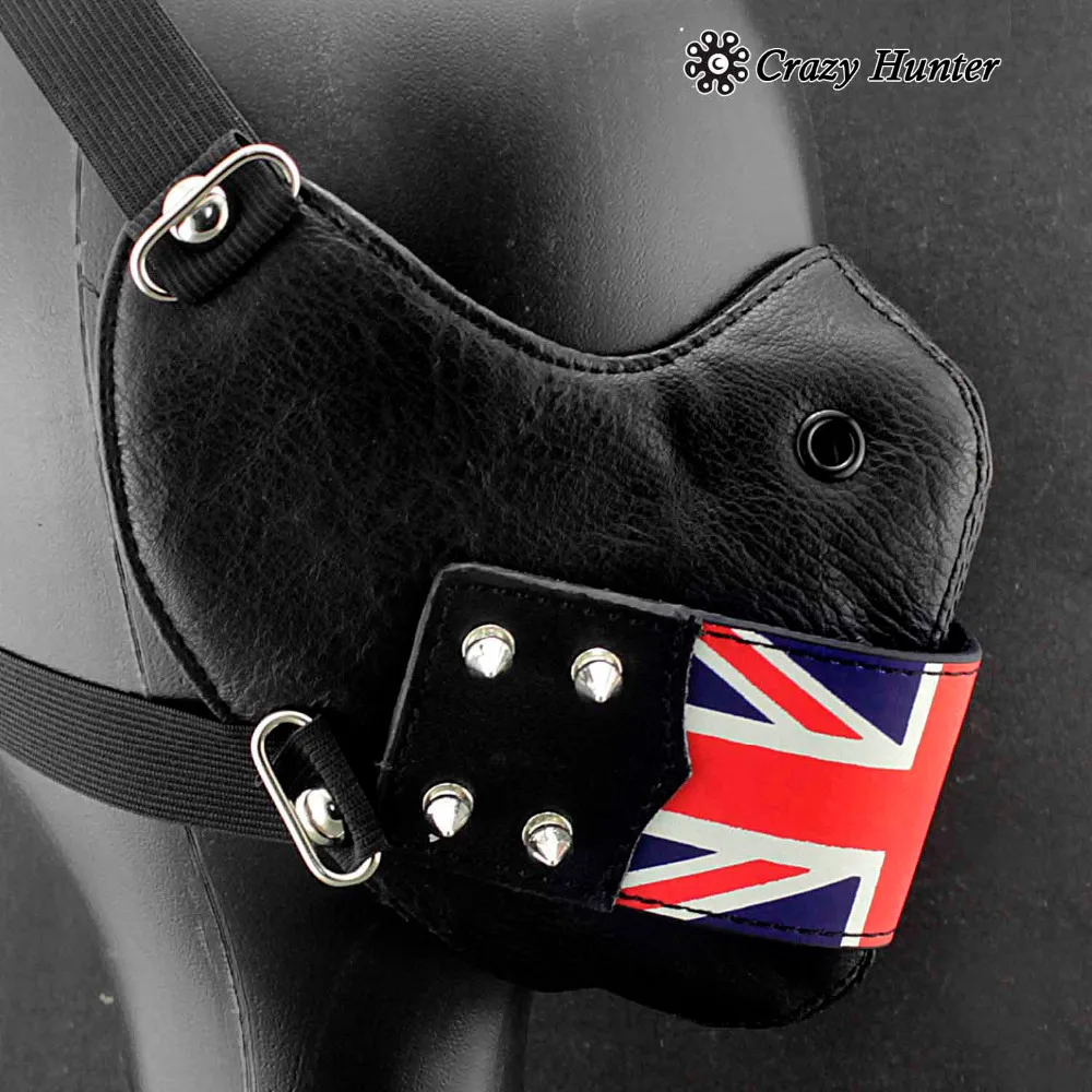 New UK Flag Studded Biker Punk Mask Steampunk Masque Unisex | Тематическая одежда и униформа
