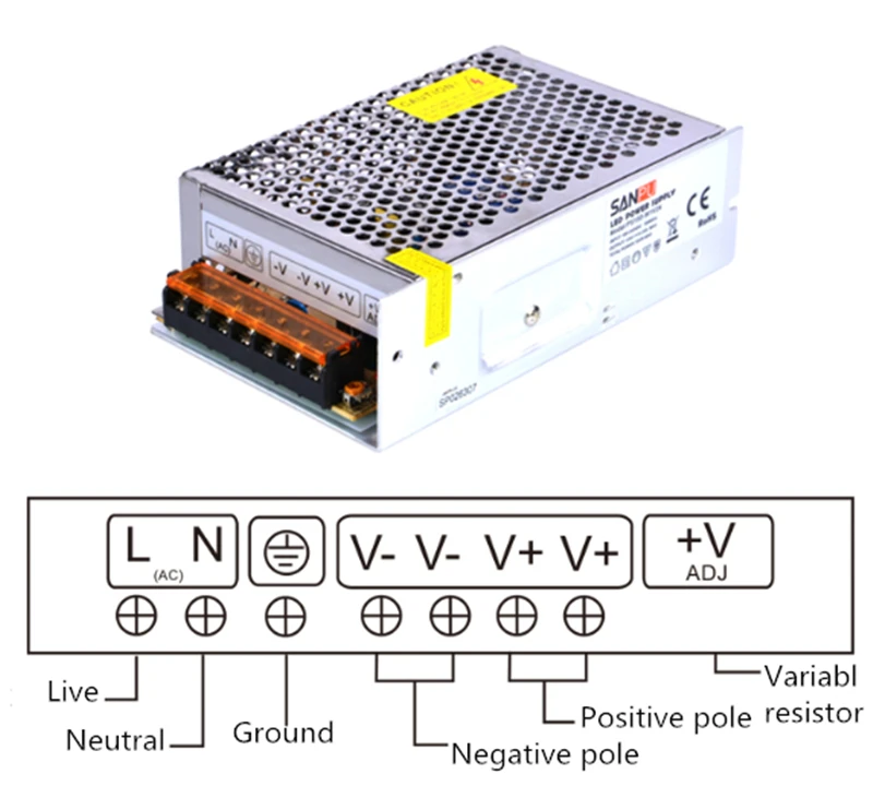 Sanpu smps 5 V DC 100 W импульсный источник Питание 20A постоянного Напряжение один Выход AC/DC траснформатор Driver 80 Вт 16A в помещении для светодиодов