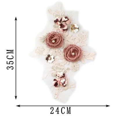 heavy industry hand embroidery wedding accessories flower dress three-dimensional petals - Цвет: 2