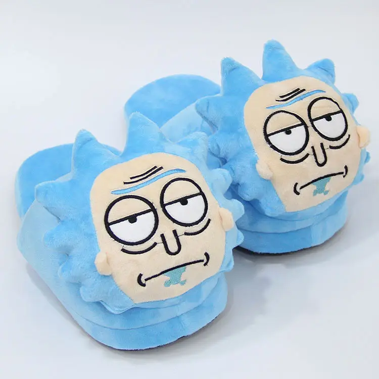 Rick and Mori MEESEEKS/Хлопковые плюшевые тапочки Теплая обувь для косплея с героями