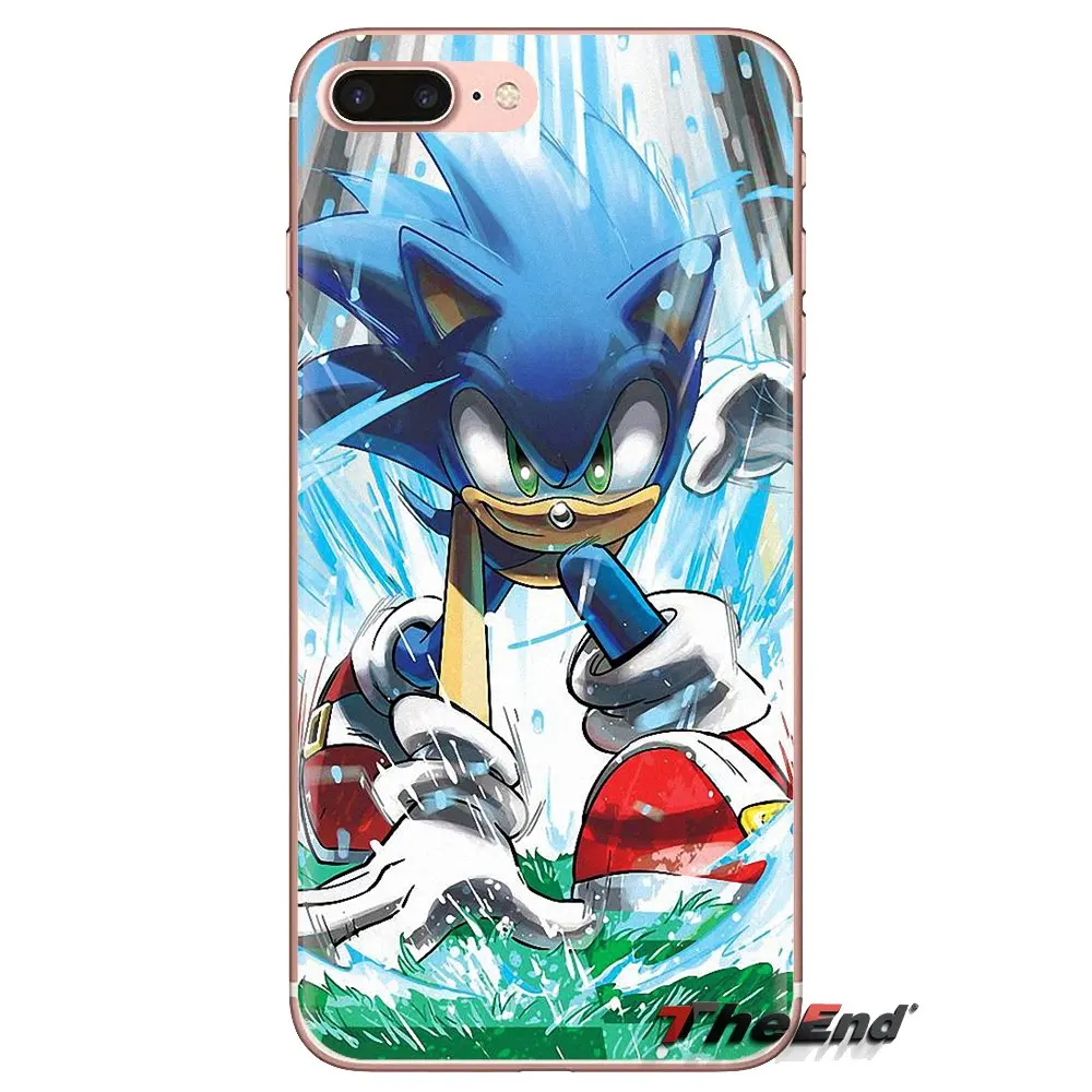 Silicone Cases For Sony Xperia Z Z1 Z2 Z3 Z5 compact M2 M4 M5 C4 E3 T3 XA Huawei Mate 7 8 Y3II Silver Sonic Hedgehog Shadow Sega |