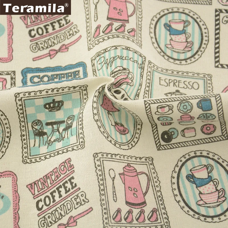 Лен Ткань Вышивание Материал tissu скатерть Подушка сумка Шторы teramila Текстиль для